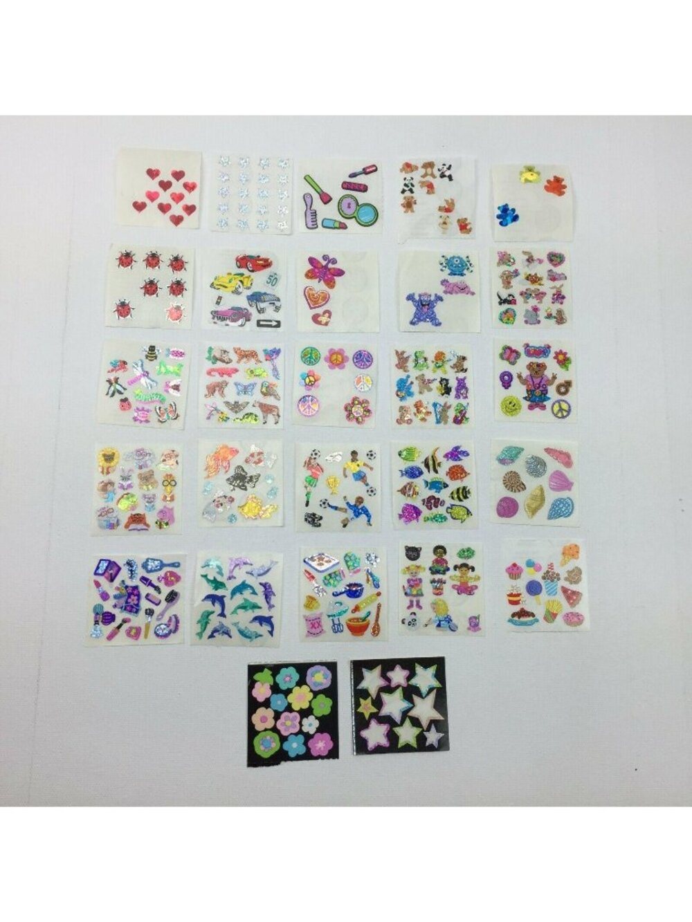 Vintage Holographic Sticker Sheets Animals Hearts Cars Dolphins Fun Variety Pack
